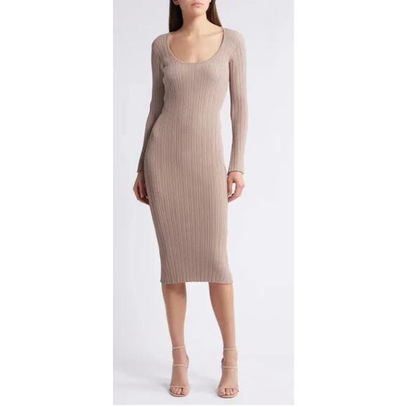 WAYF Alexi Long Sleeve Rib Dress Size XS - Picture 1 of 7